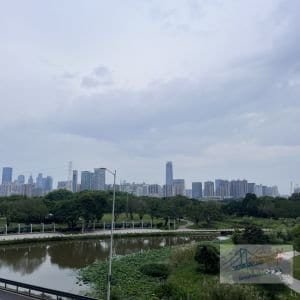 Quartier de Pazhou,vue sur la rivière des perles depuis le salon Canton Fair