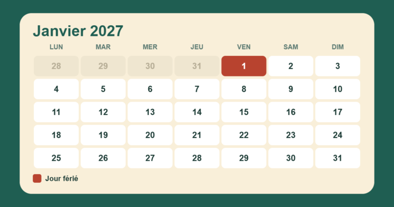 calendrier janvier seul